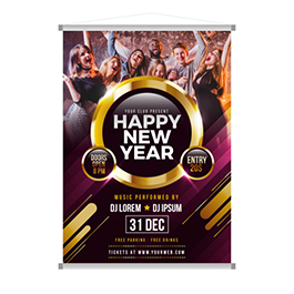 Banner Brilho RAPYFLEX Lona 340g  4x0 Brilho Madeira e cordinha 