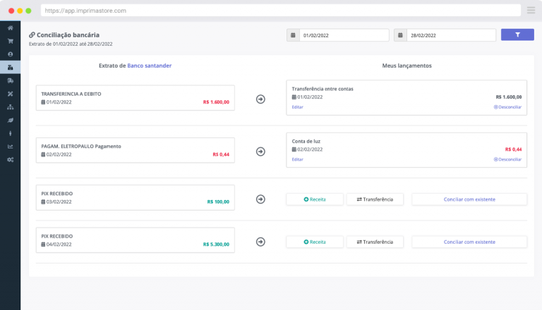 Concilie suas contas bancárias da sua gráfica